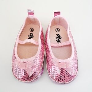 Xeyes Pink Sequin Shoes for Baby Q-90004